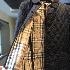 Black snap front authentic Burberry jacket